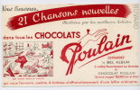 Buvard Chocolat POULAIN Serie Chansons De France Bon Voyage Monsieur Dumollet Voilier - Chocolat