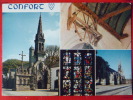 V7-29-finistere-meilars-confort-l'eglise Et Le Calvaire -la Route De La Fortune Et Le Vitrail Du Choeur- - Confort-Meilars