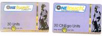 GHANA - ONE TOUCH    (GSM RECHARGE)   -  STOPS AIDS:  LOVE LIFE  30 (LOT OF 2 DIFFERENT)    - USED  -  RIF. 618 - Ghana