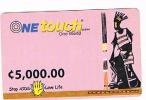 GHANA - GT / ONE TOUCH    (GSM RECHARGE)   -  STOPS AIDS:  LOVE LIFE  5.000    - USED  -  RIF. 624 - Ghana