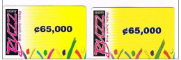 GHANA - BUZZ    (GSM RECHARGE)   -  LOT OF 2 DIFFERENT    - USED  -  RIF. 621 - Ghana