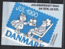 Carnet De Vignettes De Noël Du Danemark De 1990 - Errors, Freaks & Oddities (EFO)