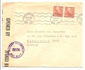 SUÈDE N°261 EN PAIRE HORIZONTALE OBL STOCKHOLM 1946 SUR LETTRE CENSURÉE - Sonstige & Ohne Zuordnung