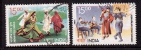 India Used 2006, Set Of 2, Joint Issue, Cyprus, Culture, Music Intruments, Folk Dance, Costume - Gebraucht