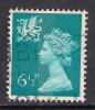 WALES GB 1976 6 1/2p GREENISH BLUE USED MACHIN STAMP SG W22. (H307) - Gales