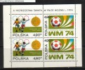 POLAND 1974 SOCCER WORLD CUP IN GERMANY S/S MS NHM Football Field Sports - Otros & Sin Clasificación