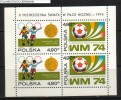POLAND 1974 SOCCER WORLD CUP IN GERMANY S/S MS NHM Football Field Sports - Blocs & Hojas