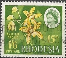 RHODESIA 1967 Dual Currency Issue.-  Ansellia Orchid - 1s.6d./15c. - Brown, Yellow And Gree FU - Rhodésie (1964-1980)