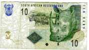 BILLET AFRIQUE DU SUD - P.123a (VOIR SIGNATURE) - 10 RAND - 1993 - RHINOCEROS - Sudafrica