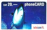 LIECHTENSTEIN   - TELECOM FL    ( REMOTE) - SHARK  20  EXP.  6.03 - USED  -  RIF. 780 - Fische