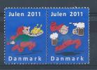 Paire De Vignettes De Noël Du Danemark De 2011 - Abarten Und Kuriositäten