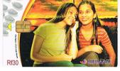 MALDIVE (MALDIVES)   - DHIRAAGU (CHIP) - 2001 TWO GIRLS CODE 2MLD     - USED  -  RIF. 1591 - Maldivas