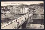 CPA  ANCIENNE- FRANCE- BÉDARIEUX (34)- LE PONT VIEUX AVEC BELLE ANIMATION- PHOTOGRAPHIE DELESTAING- PUB MURALE - Bedarieux