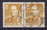 Norway 1958 Mi. 422    50 Ø King König Olav V. Deluxe KORSNES Cancel !! - Oblitérés