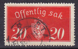 Norway 1933 Mi. 14 I    20 Ø Dienst Service Wappenlöwe Odr. STAVANGER Cancel - Service