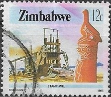 ZIMBABWE 1985 National Infrastructure  -12c. Ore Stamp Mill FU - Zimbabwe (1980-...)