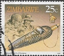 ZIMBABWE 1990 Cultural Artifacts  - 25c. Snuff Container FU - Zimbabwe (1980-...)