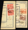 Czechoslovakia Parcel Card - Two Pieces. Bratislava1, 20.II.20.;  Bratislava2, 17.I.21.  (A05120) - Postales