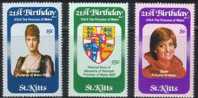 Saint Kitts St-Christophe 1982 Yvert N° 512-14 *** MNH Cote 40 FF Princesse Diana - St.Kitts Und Nevis ( 1983-...)