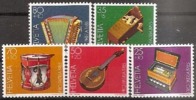 Série Pro Patria De 1985 - 1225 à 1229 - 5 Timbres - Instruments De Musique - Unused Stamps
