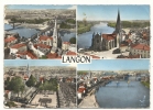 Langon (33) : 4 Vues Aériennes Au Niveau De L´église En 1966 (animée). - Langon