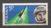 POLAND 1963 2nd TEAM MANNED SPACE FLIGHT 40 Gr ERROR MNH - Neufs