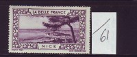 FRANCE. TIMBRE. VIGNETTE. CINDERELLA. BELLE FRANCE...................NICE - Tourism (Labels)