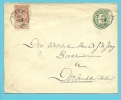 Entier Enveloppe Ovale 10 C + TP Fine Barbe LIEGE 1893 à DORDRECHT- Affranch. MIXTE Et PREFERENTIEL 20 C NL - Covers