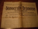 MONTéLIMAR (DRÔME) Journal LA DéMOCRATIE DRÔMOISE N°2-1928 Législatives - Rhône-Alpes