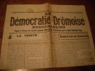 MONTéLIMAR (DRÔME) Journal LA DéMOCRATIE DRÔMOISE N°3-1928 Législatives - Rhône-Alpes