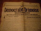 MONTéLIMAR (DRÔME) Journal LA DéMOCRATIE DRÔMOISE N°4-1928 Législatives - Rhône-Alpes