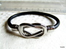 Bracelet Cuir Noir Fermoir Magnétique Pour Poignet 15,5 à 16,5cm Maxi. - Bracciali