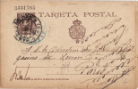 5202# TARJETA POSTAL ALPHONSE XIII Obl SAN SEBASTIEN 1904 + ECHANTILLON Pour PARIS - Brieven En Documenten