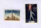 O709-10 - URSS 1939-40 - LES 2 Magnifiques TIMBRES  N° 709 + 710 (YT)  Ayant Voyagé - Exposition Internationale New York - Otros & Sin Clasificación