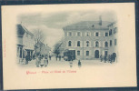 Gimel, Place Et Hôtel De L' Union, Tram, Tramway, Animée - Gimel