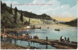 Miles Canyon AK Alaska, Looking Up The River Fishing River Trade Boats, C1900s Vintage Postcard - Other & Unclassified