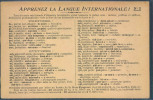 Apprenez La Langue Internationale, - Autres & Non Classés