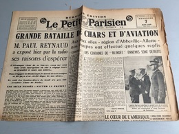 Le Petit Parisien  N°23109 Du 07/06/1940 (1 Feuillet) (jauni, Bords Frottés) - Le Petit Parisien