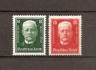 DEUTSCHES REICH DR IMPERIO NOTHILFE - 80. GEBURTSTAG HINDERBURGS 1927 / MNH / 403 - 404 - Ongebruikt