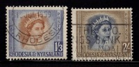 Rhodesia And Nyasaland Used 1954, 2v - Rhodesië & Nyasaland (1954-1963)