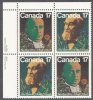 1981 Canadian Botanists #894 And #895 Upper Left Se-tenant  Inscription Block Of 4 MNH - Plaatnummers & Bladboorden