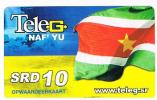 SURINAME (SURINAM) - TELE G  (GSM RECHARGE) - SURINAME FLAG $ 10      - USED  -  RIF. 2048 - Suriname