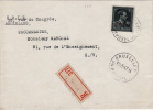 5235# BELGIQUE LETTRE RECOMMANDEE LEOPOLD Surchargé -10% Obl BRUXELLES BRUSSEL 15 Mars 1947 Pour BRUXELLES - Lettres & Documents