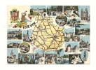 Cp, Carte Géographique, Côte D´Or, Voyagée 1964 - Carte Geografiche