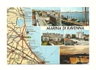 Cp, Carte Géographique, Dalla Carta Automobilistica, Marina Di Ravena, Multi-Vues,  Voyagée 1972 - Landkarten