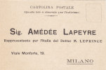 MILANO  -  "  Amédée Lapeyre  ". - Card  /  Cartolina Pubblicitaria - Publicity