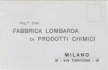 MILANO  -  " Fabbrica Lombarda Prodotti Chimici "  - Card  /  Cartolina Pubblicitaria - Publicity