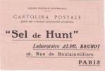 PARIS  -  " Sel De Hunt "  - Card  /  Cartolina Pubblicitaria - Pubblicitari