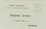 PARIS  -  " Maison Astier "  Buono Gratuito - Card  /  Cartolina Pubblicitaria - Reklame