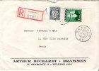 LETTRE RECOMMANDEE POUR LA FRANCE1953 - Storia Postale